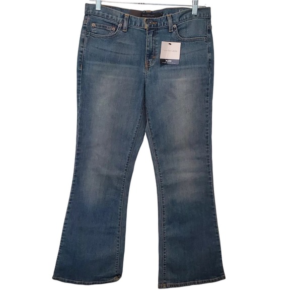 Calvin Klein Jeans Women's 10x30 Flare Leg Mid Rise Stretch Denim Blue NWT - Picture 1 of 8
